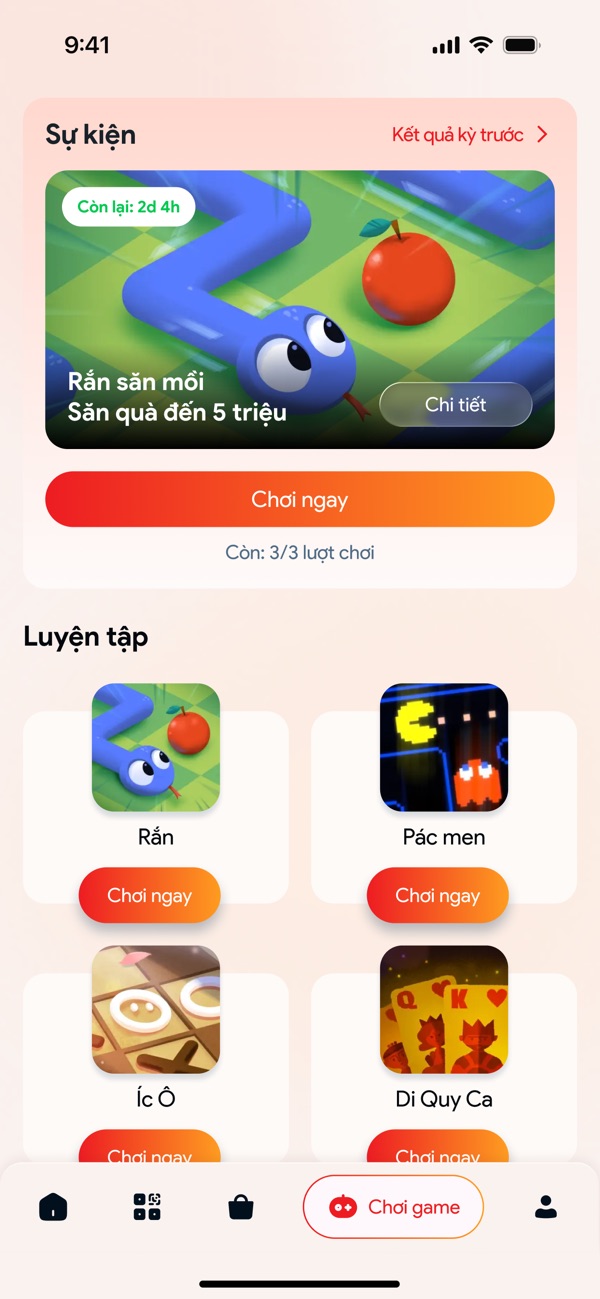 PewPew App: sự kiện và minigame